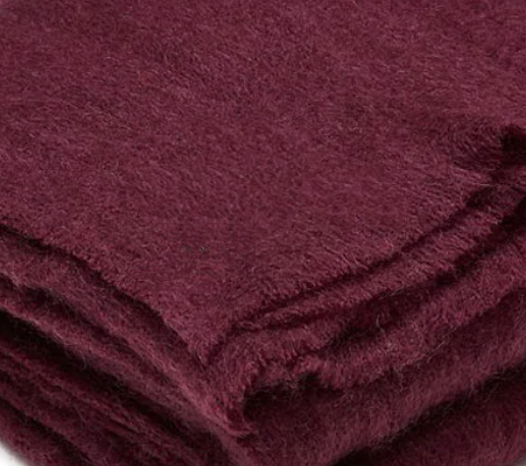 INGUBO Mohair Wool Blanket Throw 180 x 130cm - Winterberry Purple