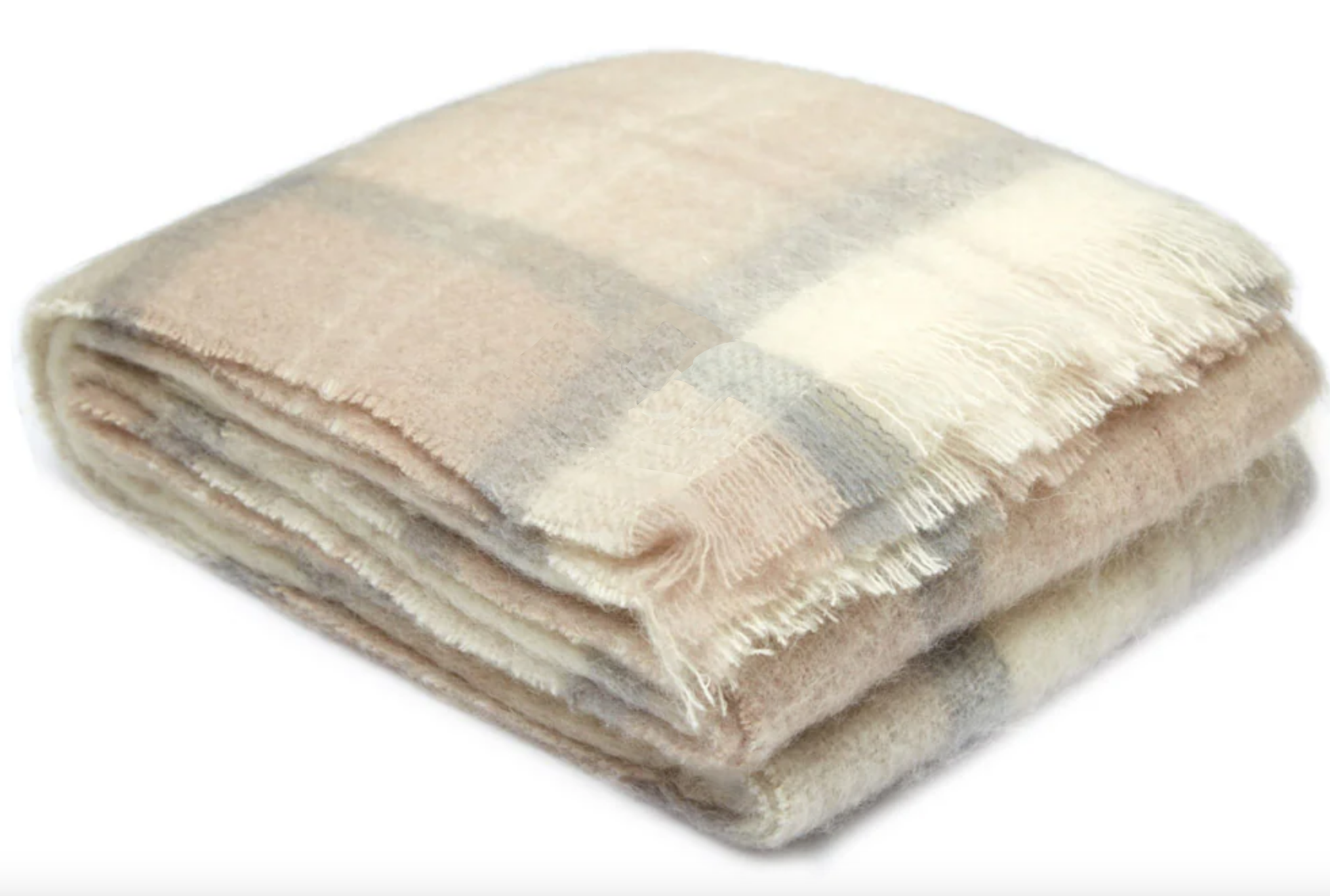 Luxurious Ingubo Mohair Wool Blanket Throw 130x180cm – Earth Checkered